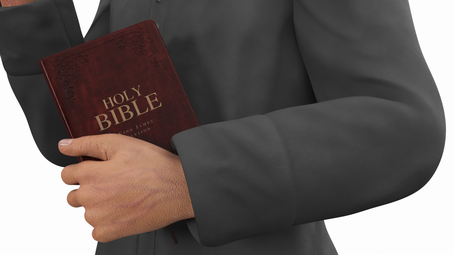 3D Catholic Priest with Holy Bible