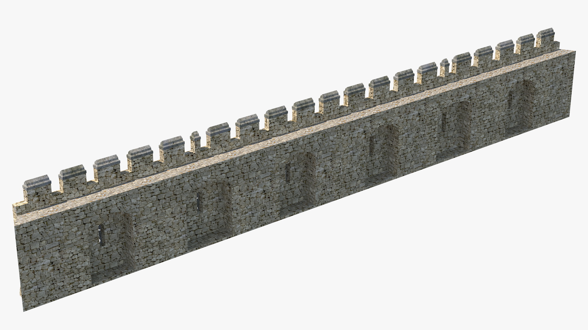 3D model Wide Stone Wall