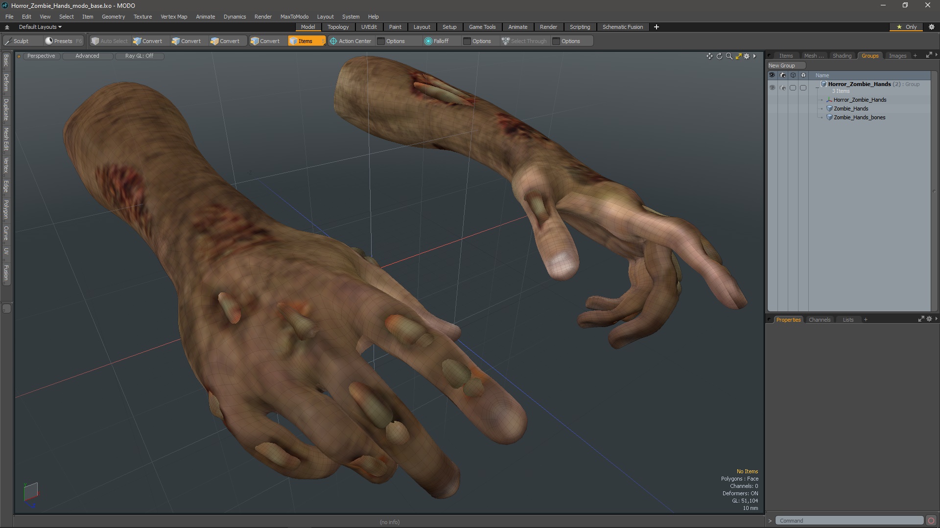 Horror Zombie Hands 3D model