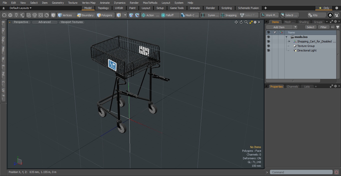 Shopping Cart for Disabled Persons 3D model