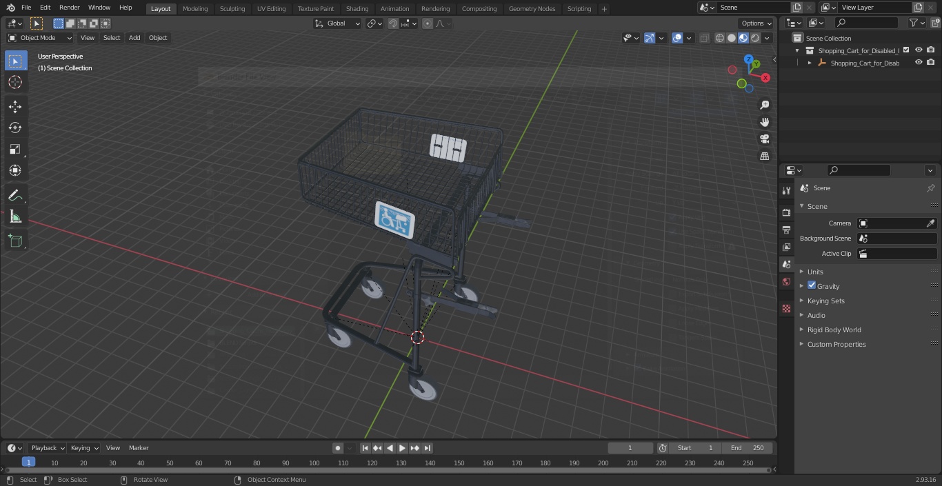 Shopping Cart for Disabled Persons 3D model