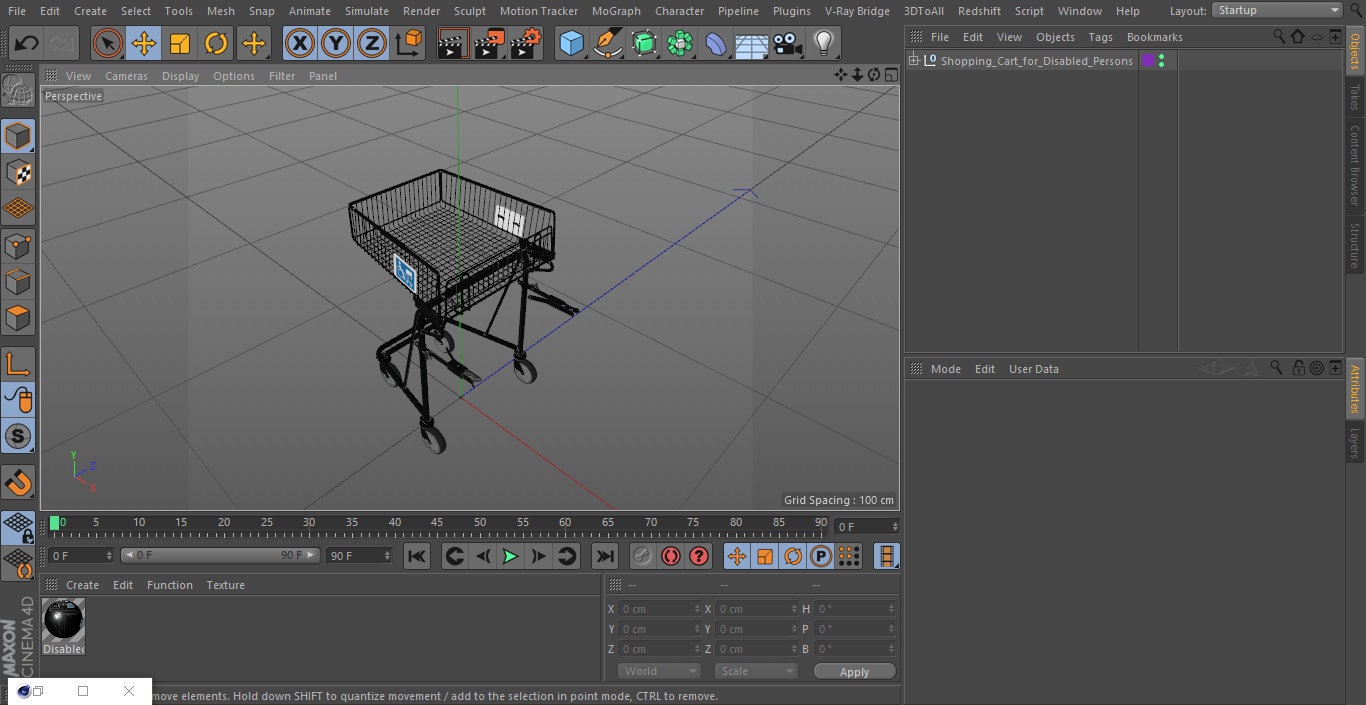 Shopping Cart for Disabled Persons 3D model
