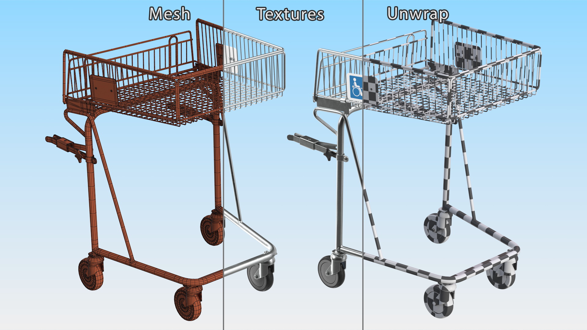 Shopping Cart for Disabled Persons 3D model