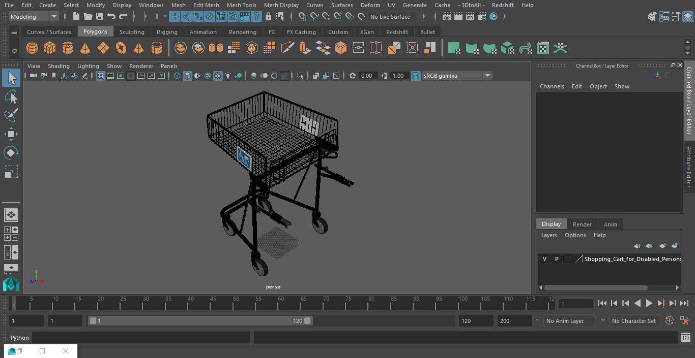 Shopping Cart for Disabled Persons 3D model