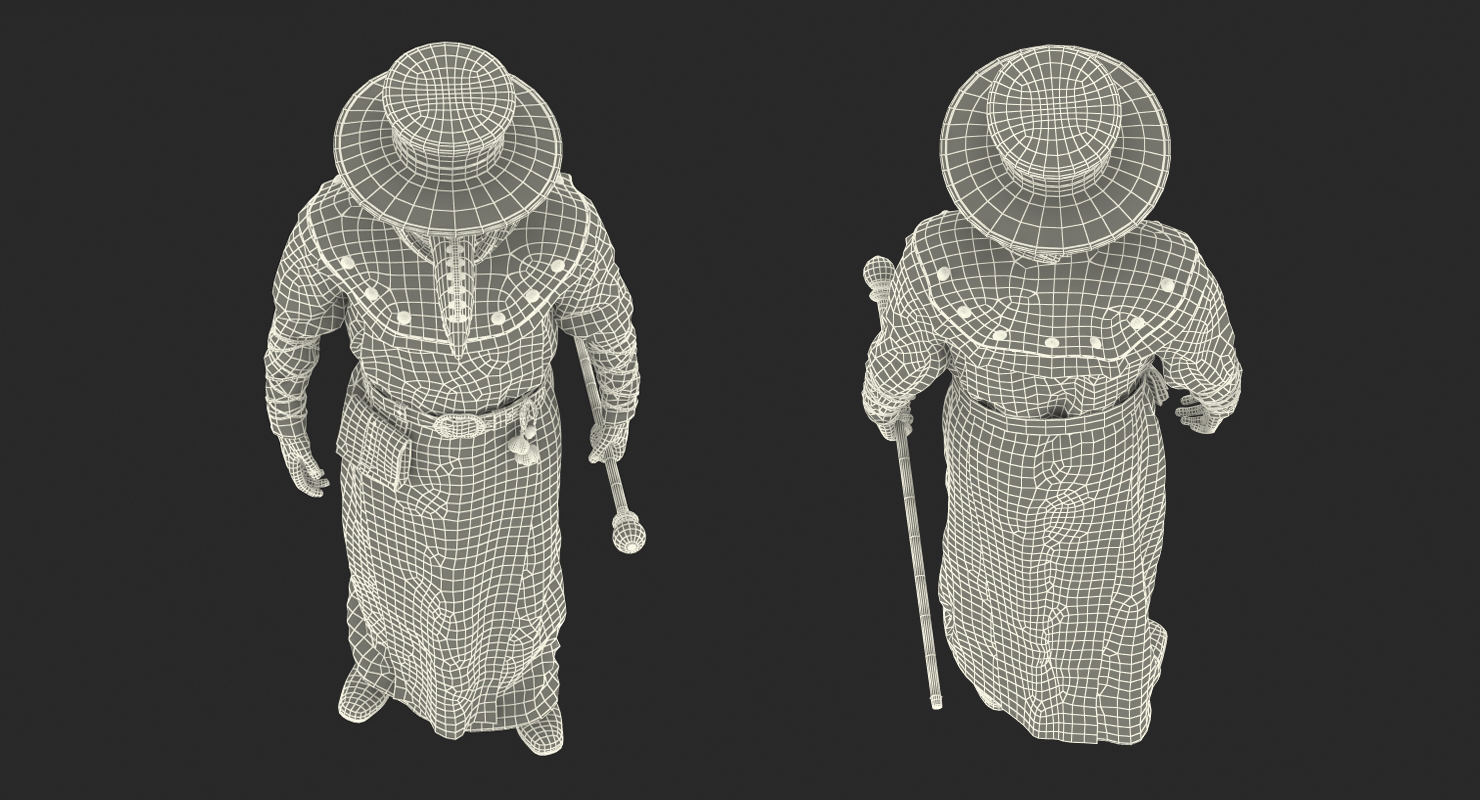 Plague Doctor Standing Pose 3D