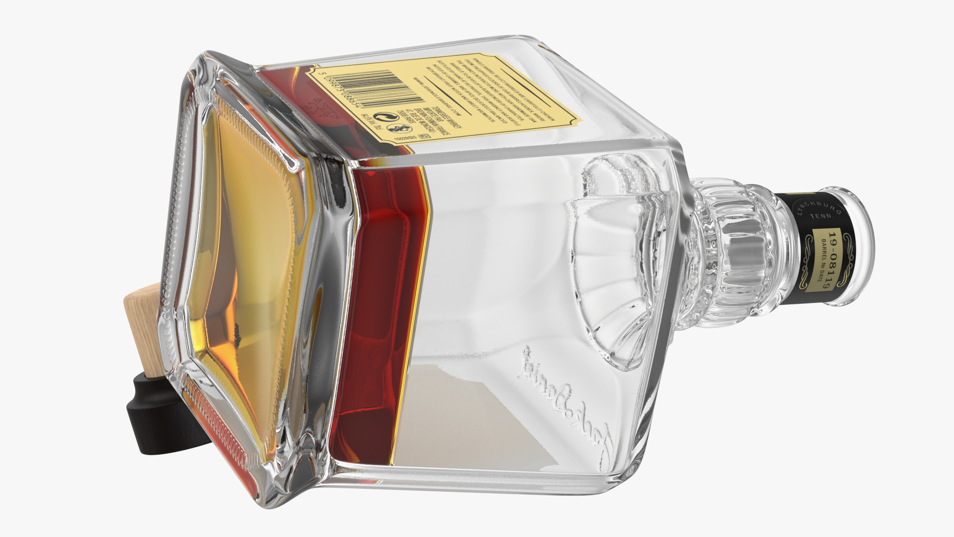 Open Bottle of Whiskey Jack Daniels Single Barrel 3D model