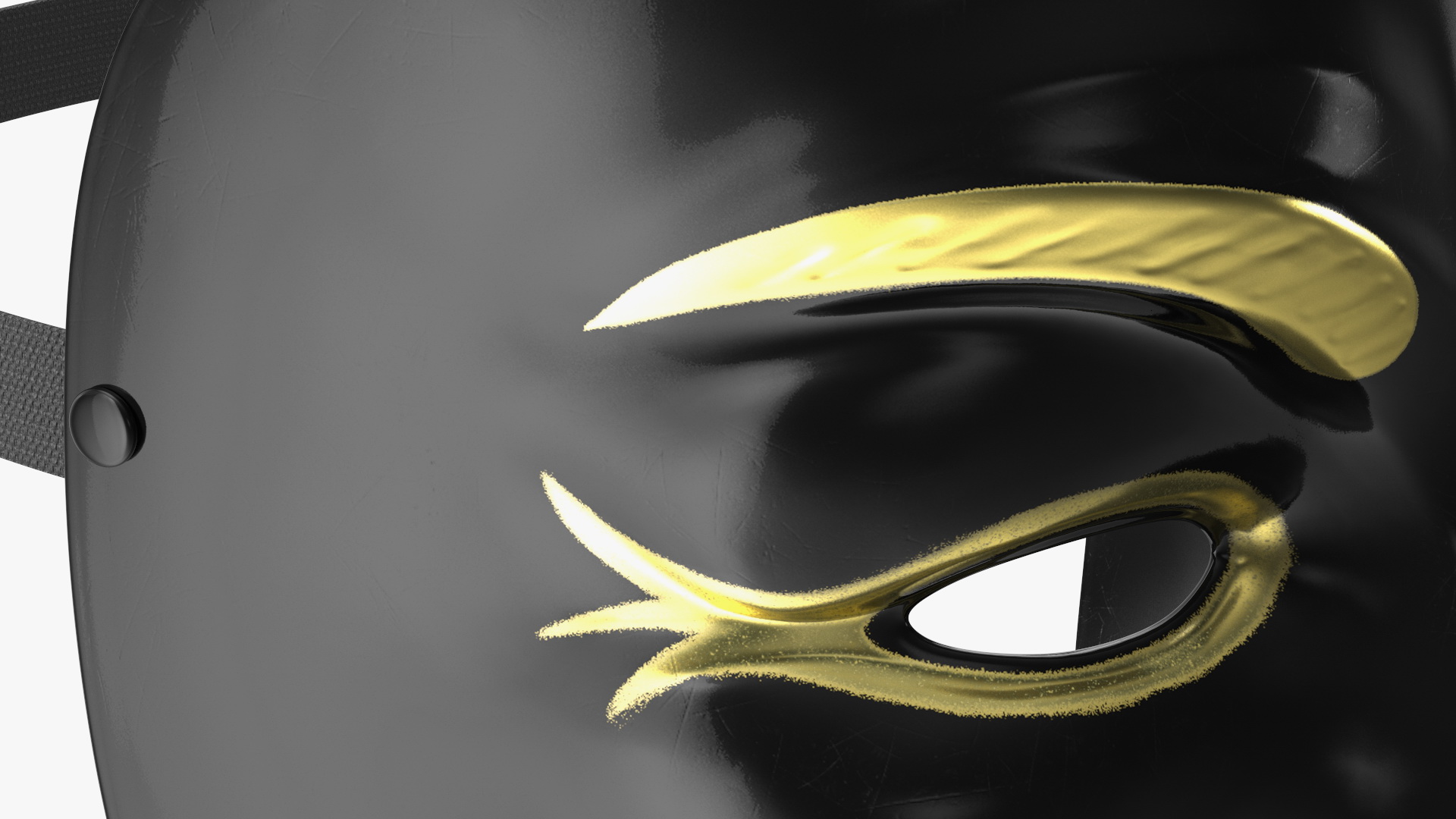 Anonymous Mask Black and Gold 3D model