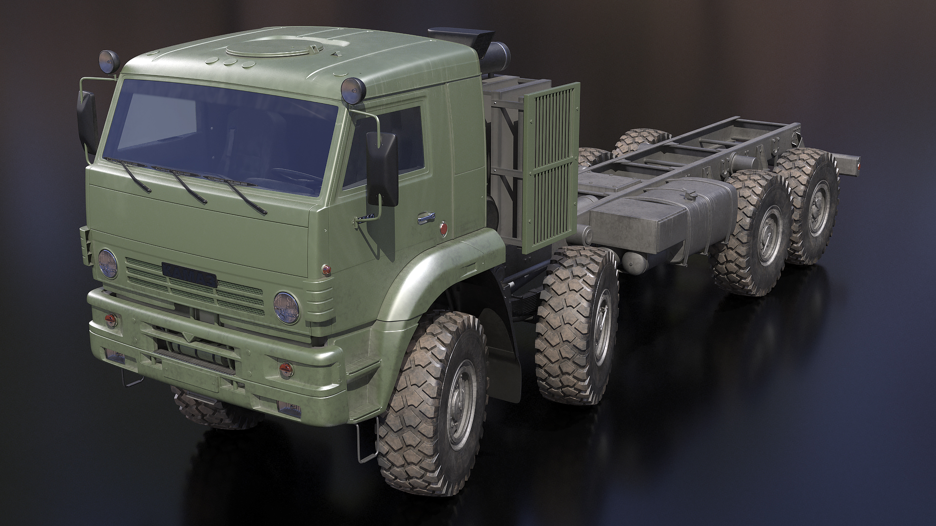 3D Kamaz 6560 Military Truck Dirty Rigged model