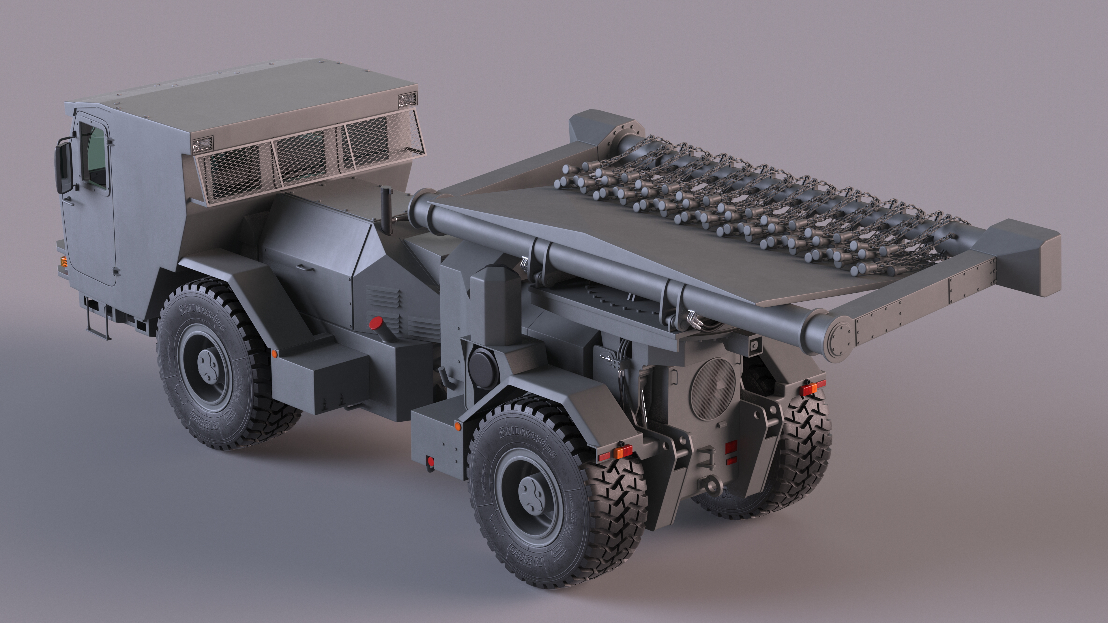 3D model Mine Flail Vehicle Hydrema 910 Grey