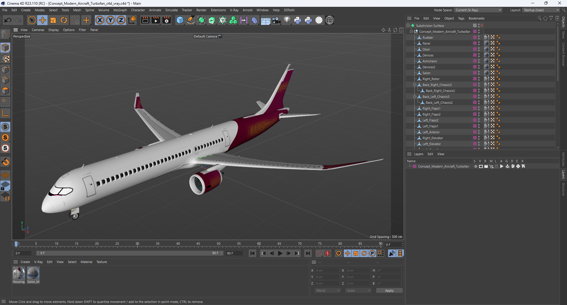 Concept Modern Aircraft Turbofan 3D