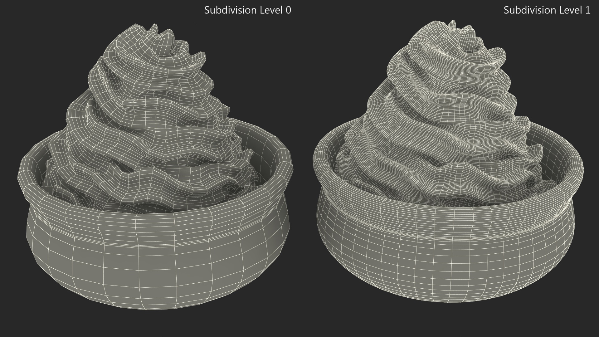 3D Whipped Cream in Bowl