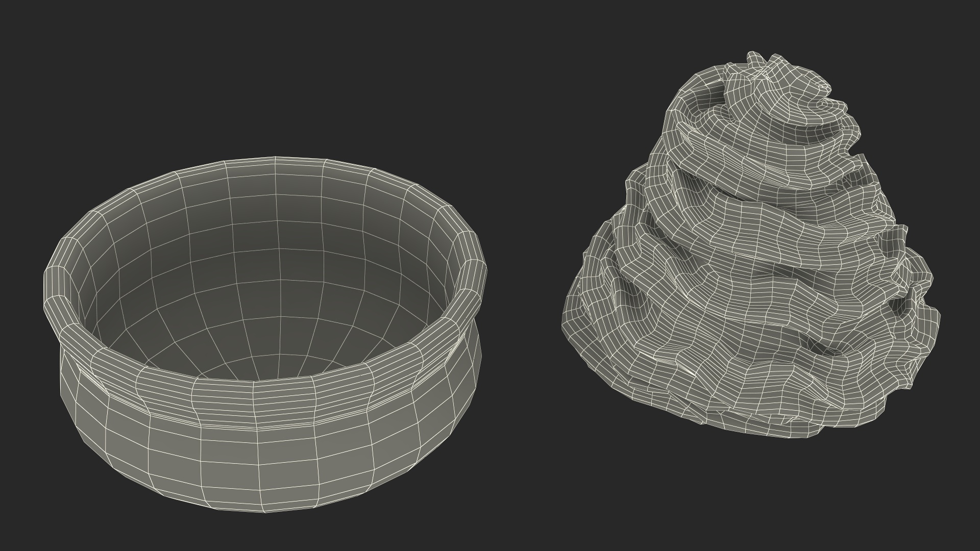 3D Whipped Cream in Bowl