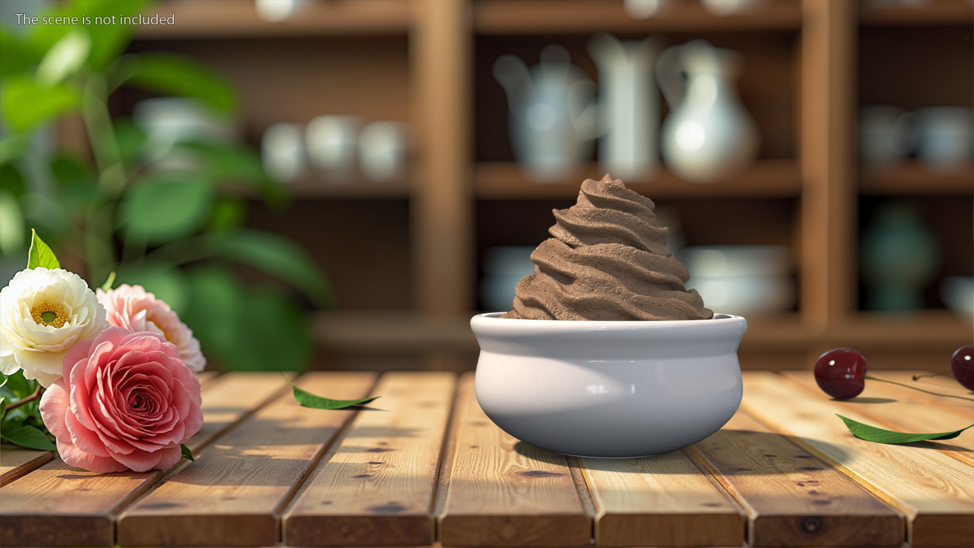3D Whipped Cream in Bowl