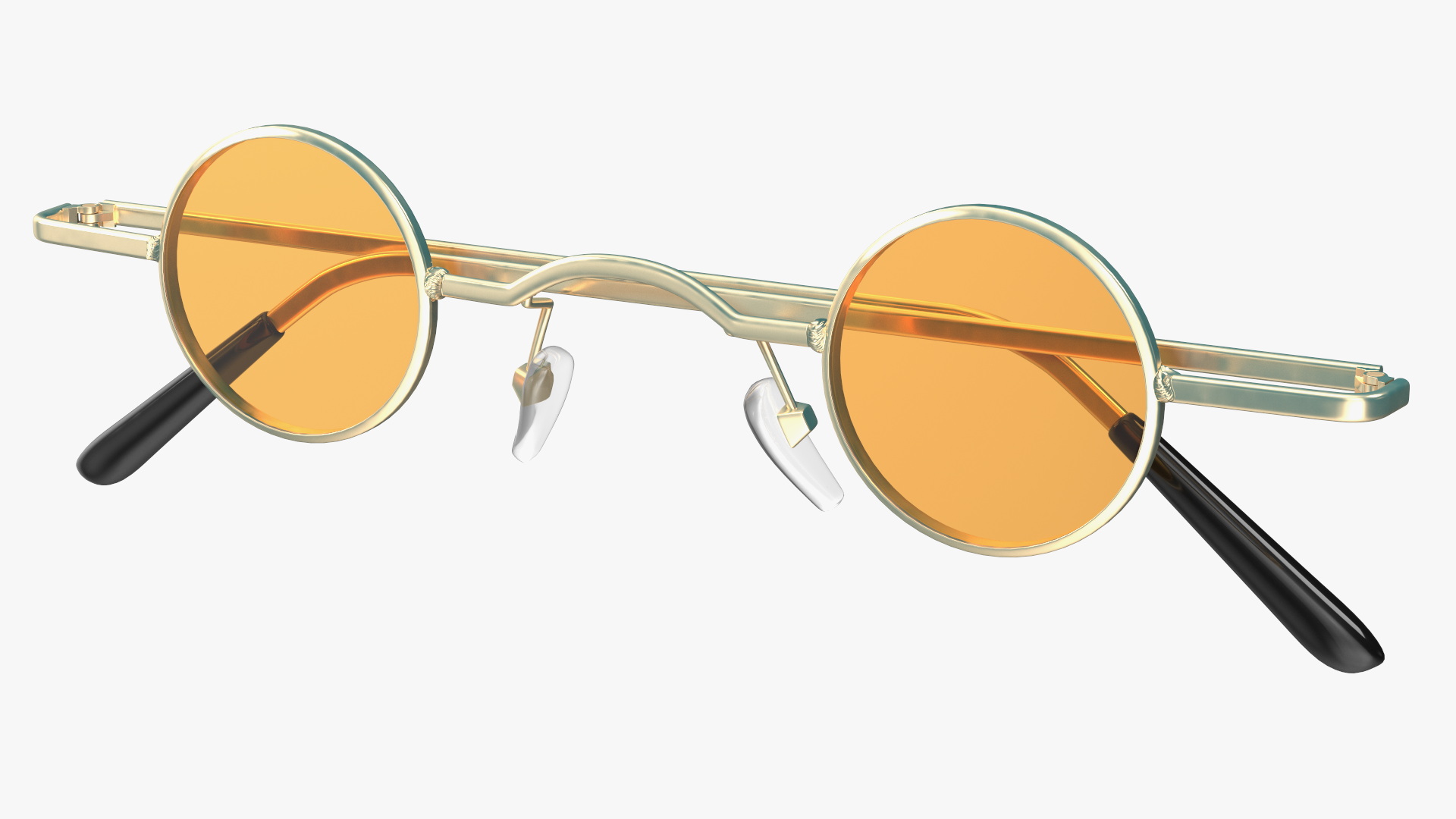 Small Round Spectacles Yellow 3D model