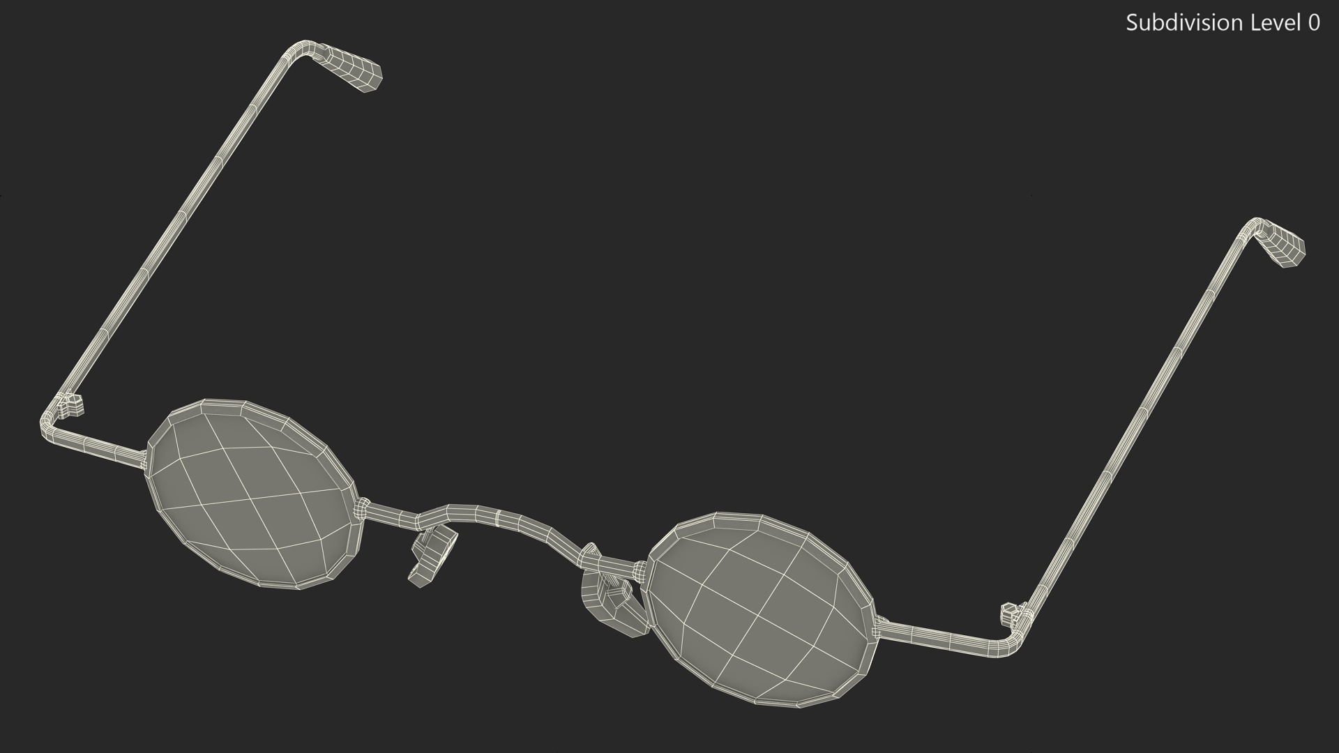 Small Round Spectacles Yellow 3D model