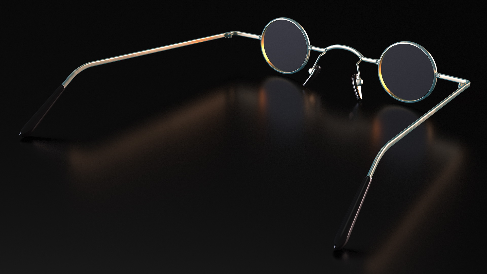 Small Round Spectacles Yellow 3D model