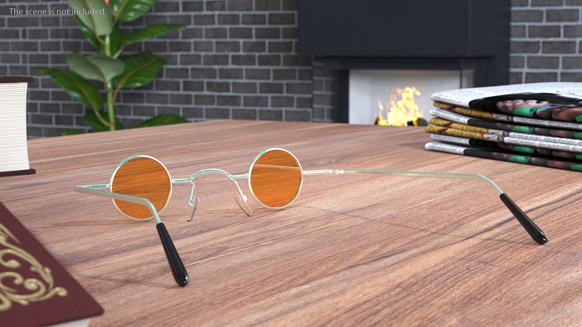 Small Round Spectacles Yellow 3D model