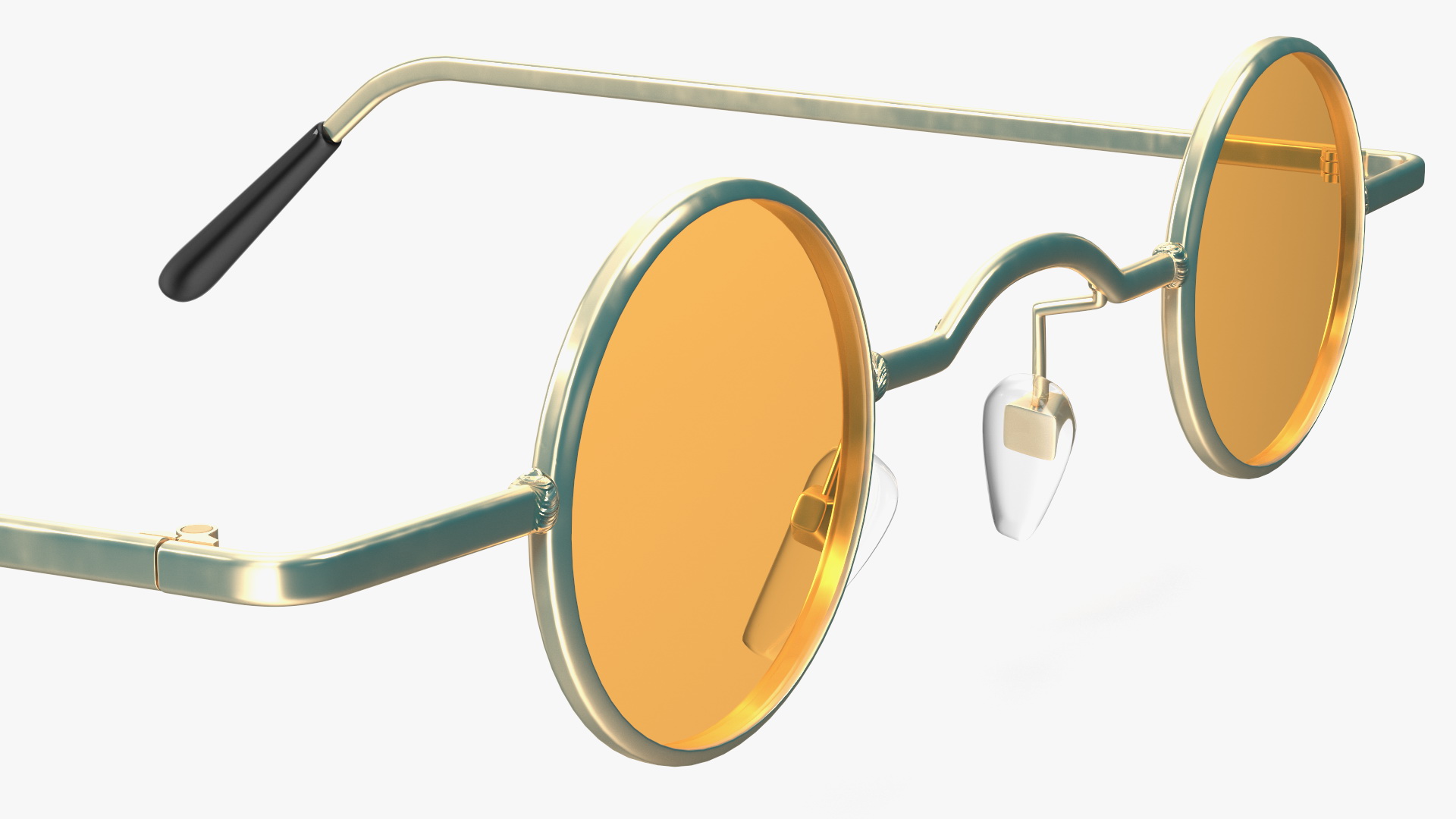 Small Round Spectacles Yellow 3D model
