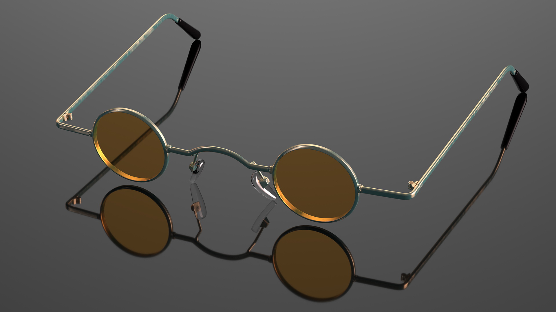 Small Round Spectacles Yellow 3D model