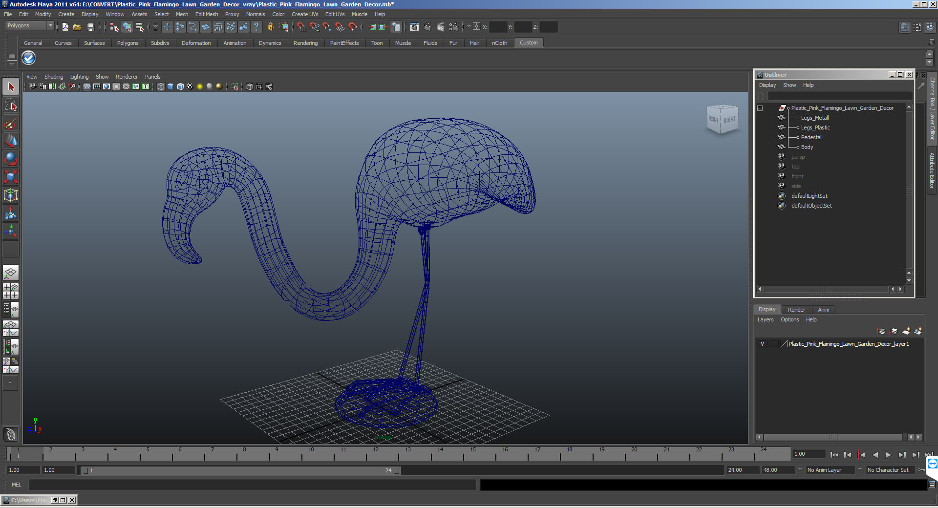 Plastic Pink Flamingo Lawn Garden Decor 3D model