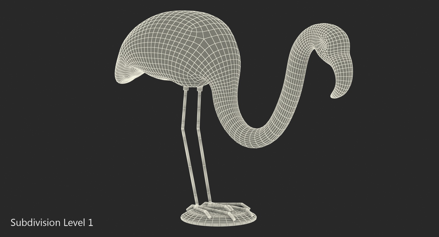 Plastic Pink Flamingo Lawn Garden Decor 3D model