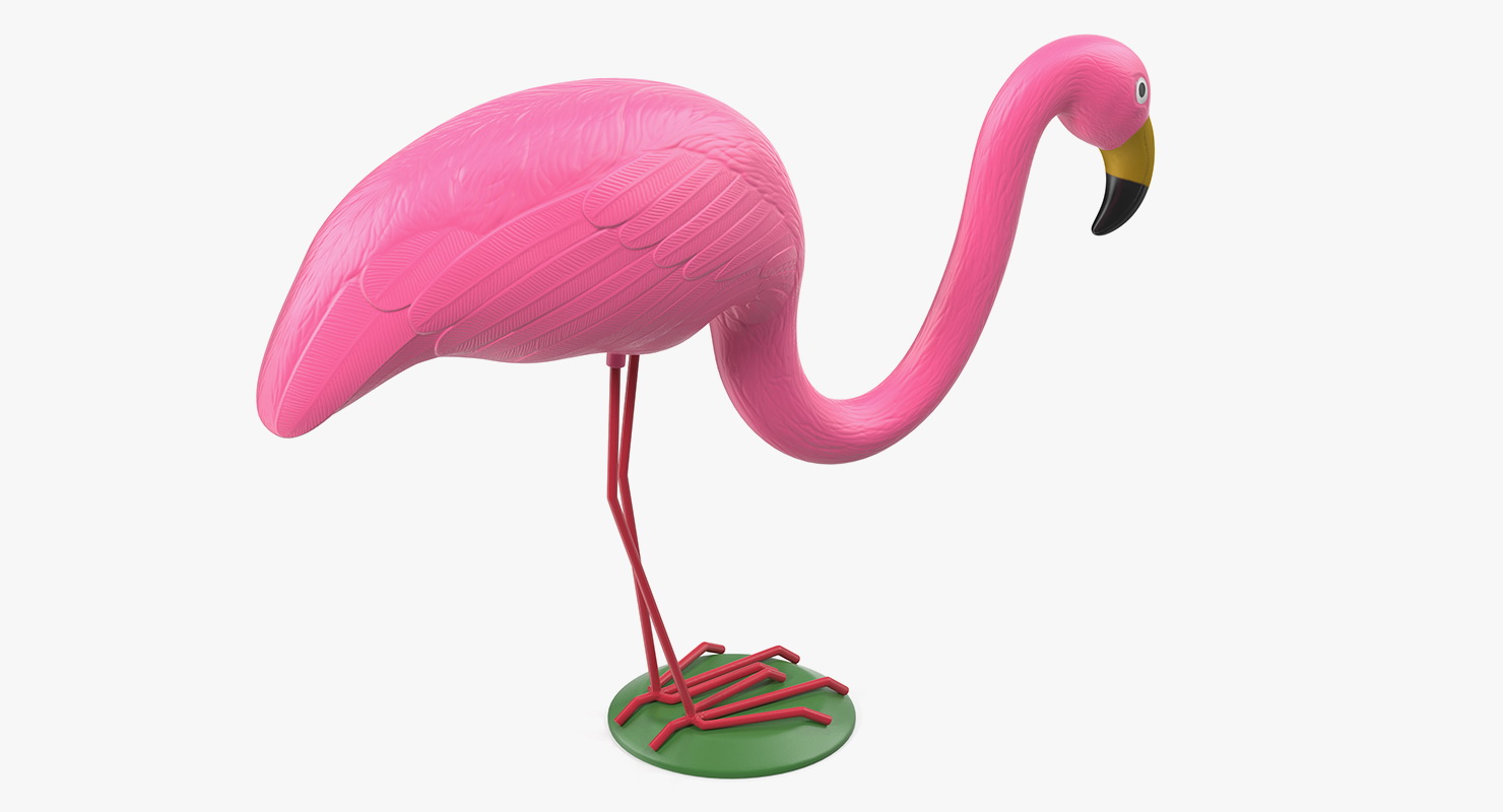 Plastic Pink Flamingo Lawn Garden Decor 3D model