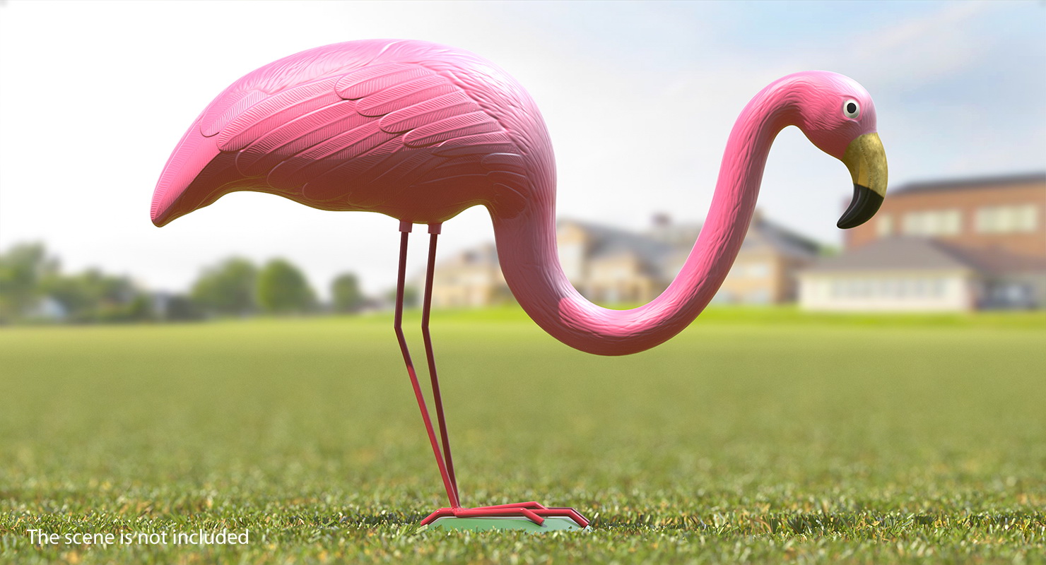 Plastic Pink Flamingo Lawn Garden Decor 3D model