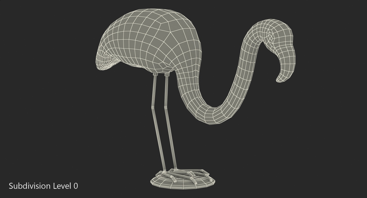 Plastic Pink Flamingo Lawn Garden Decor 3D model