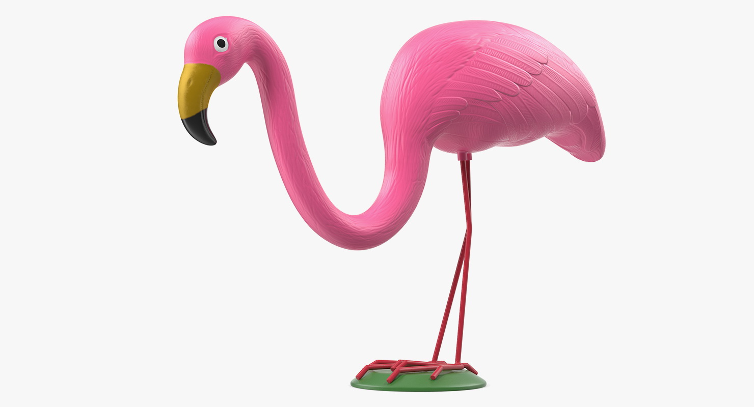Plastic Pink Flamingo Lawn Garden Decor 3D model