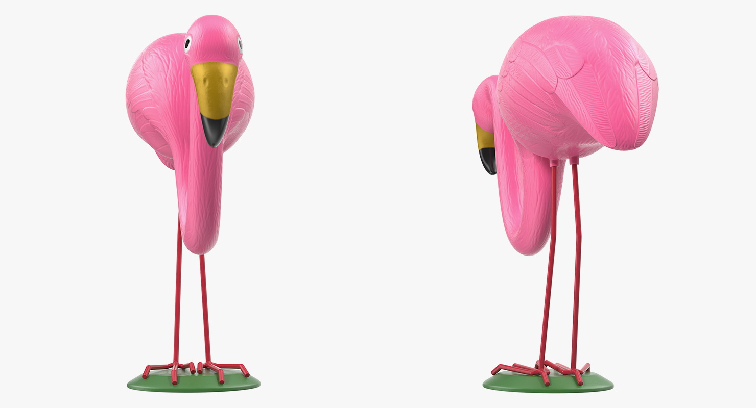 Plastic Pink Flamingo Lawn Garden Decor 3D model