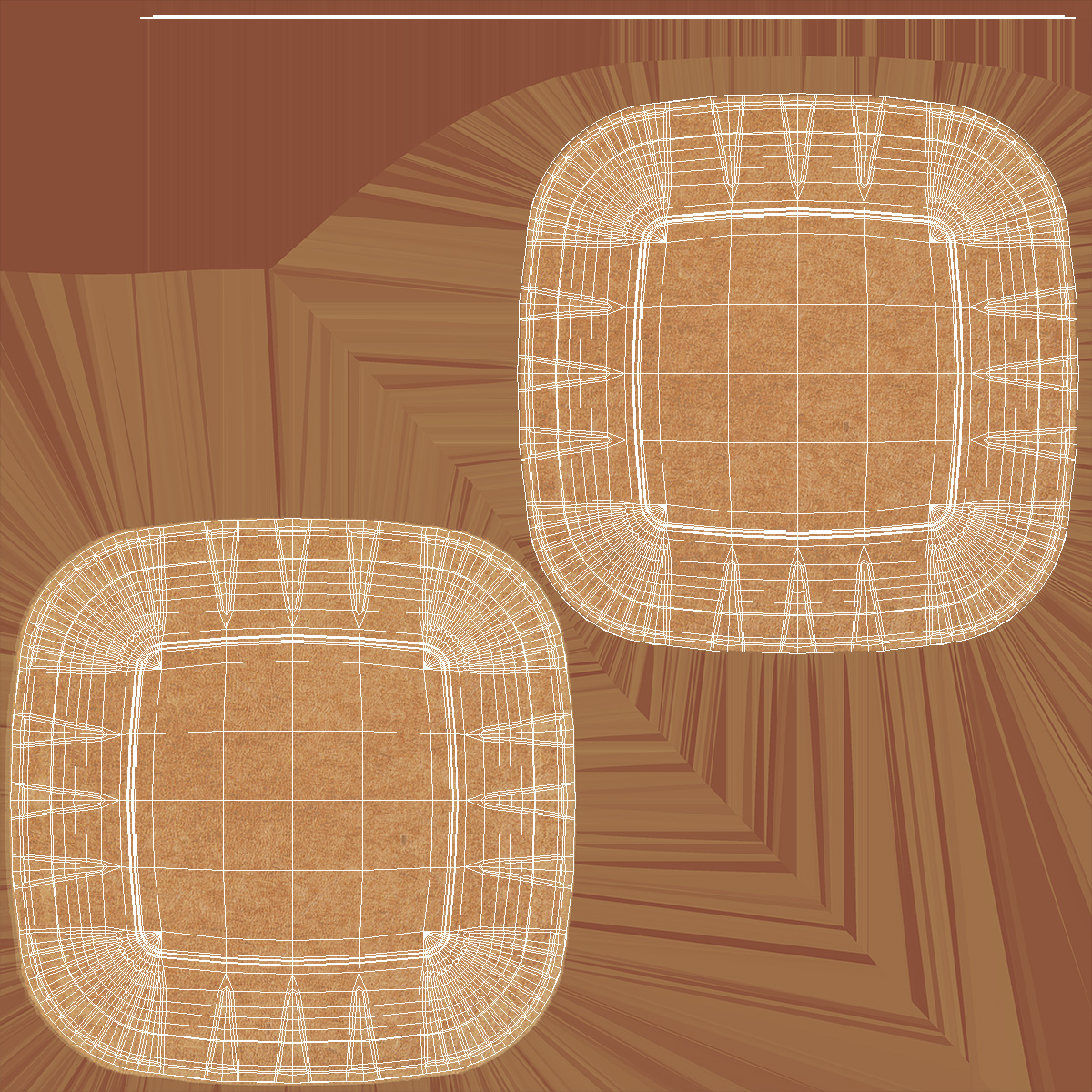 Brown Square Paper Plate 3D model