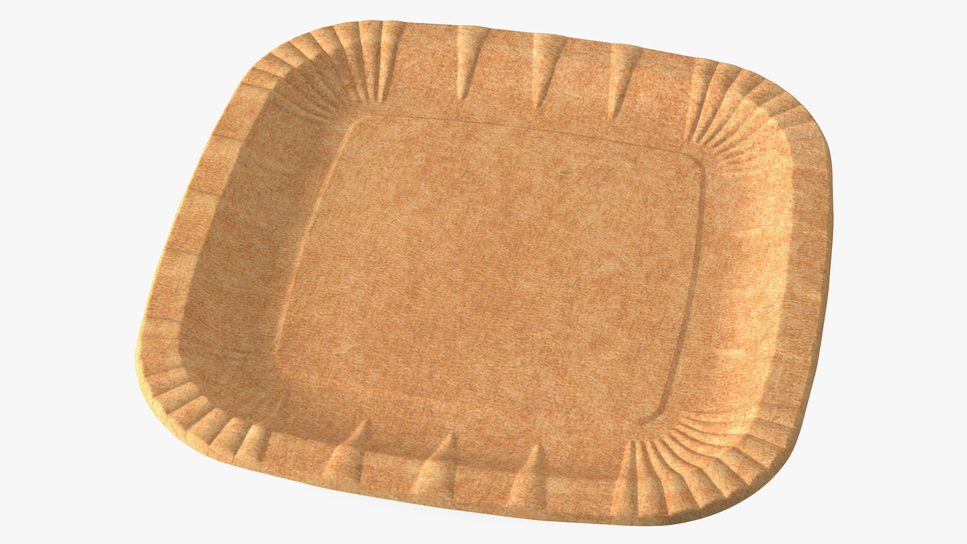 Brown Square Paper Plate 3D model