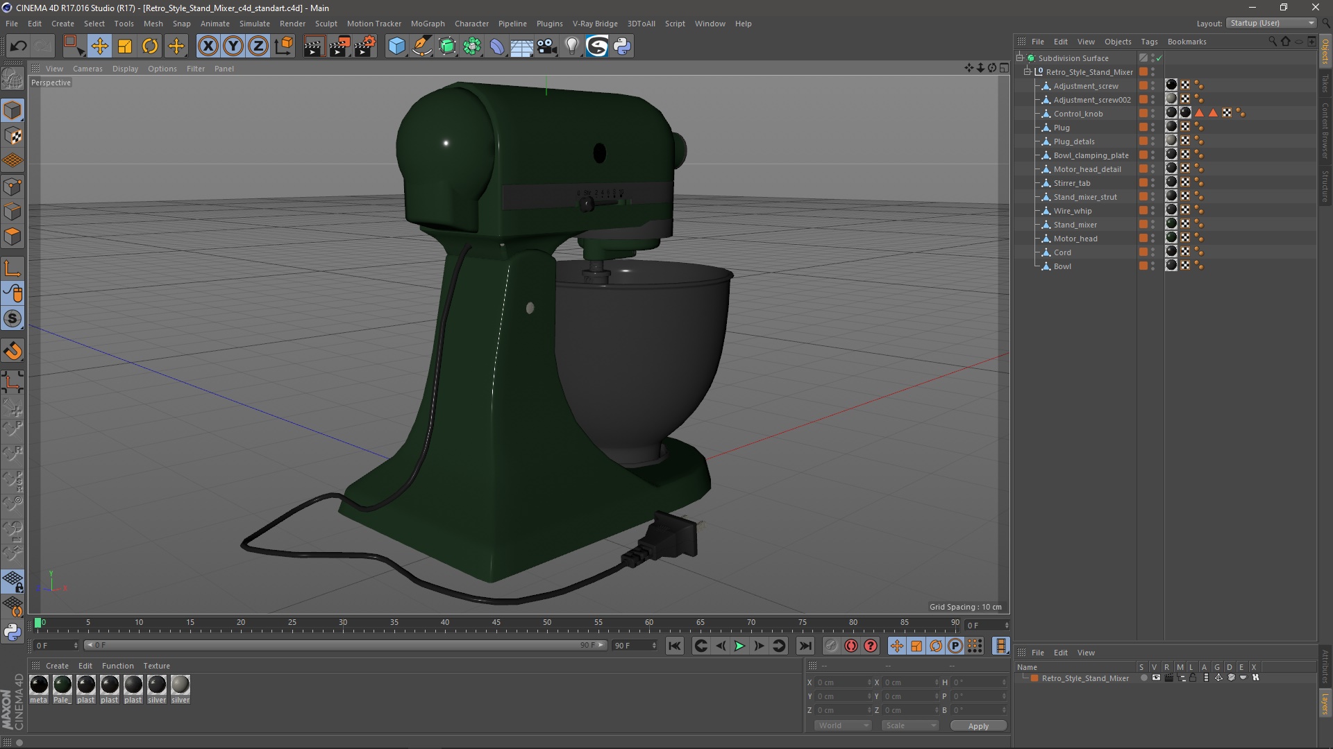 3D Retro Style Stand Mixer model