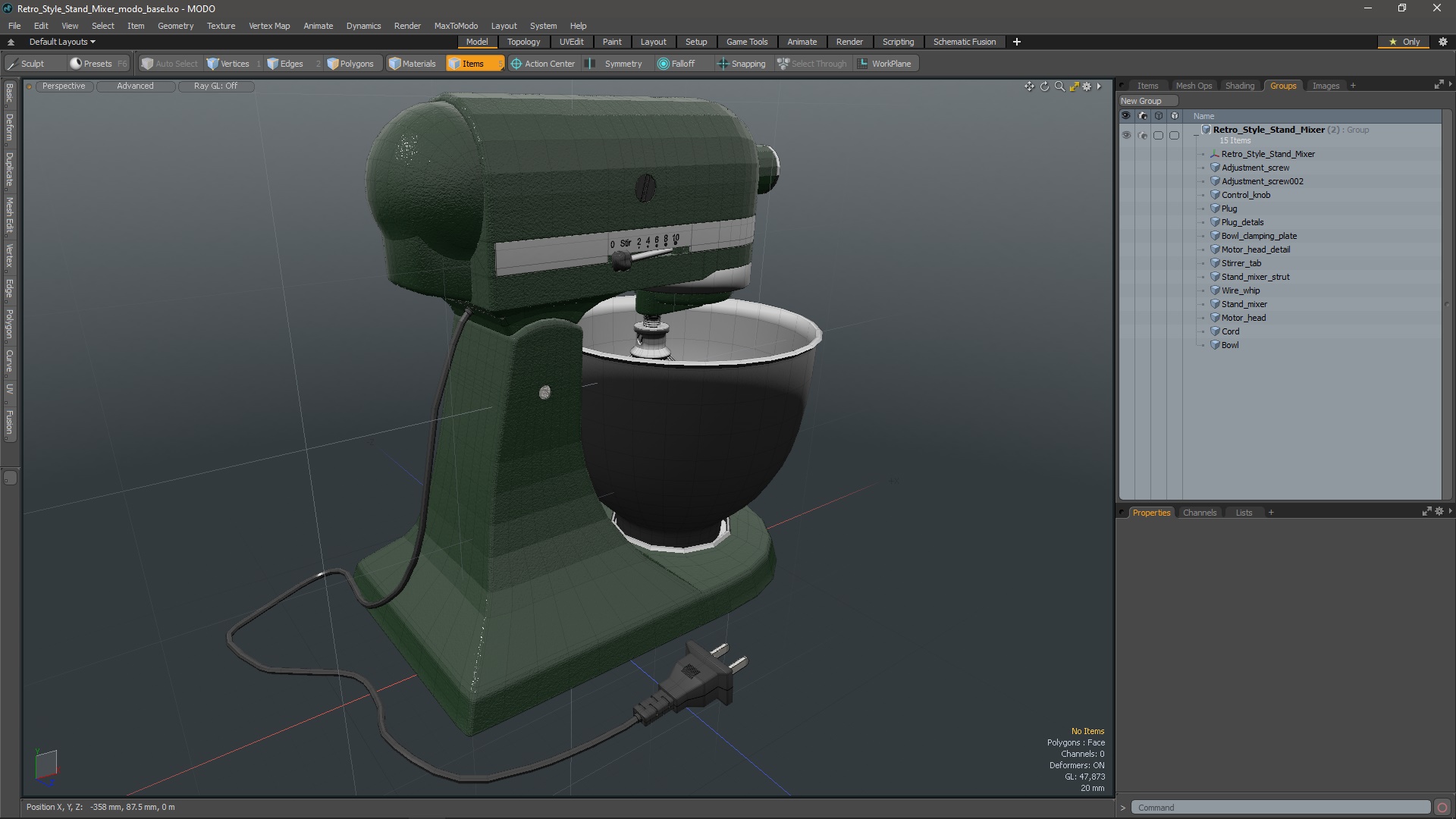 3D Retro Style Stand Mixer model