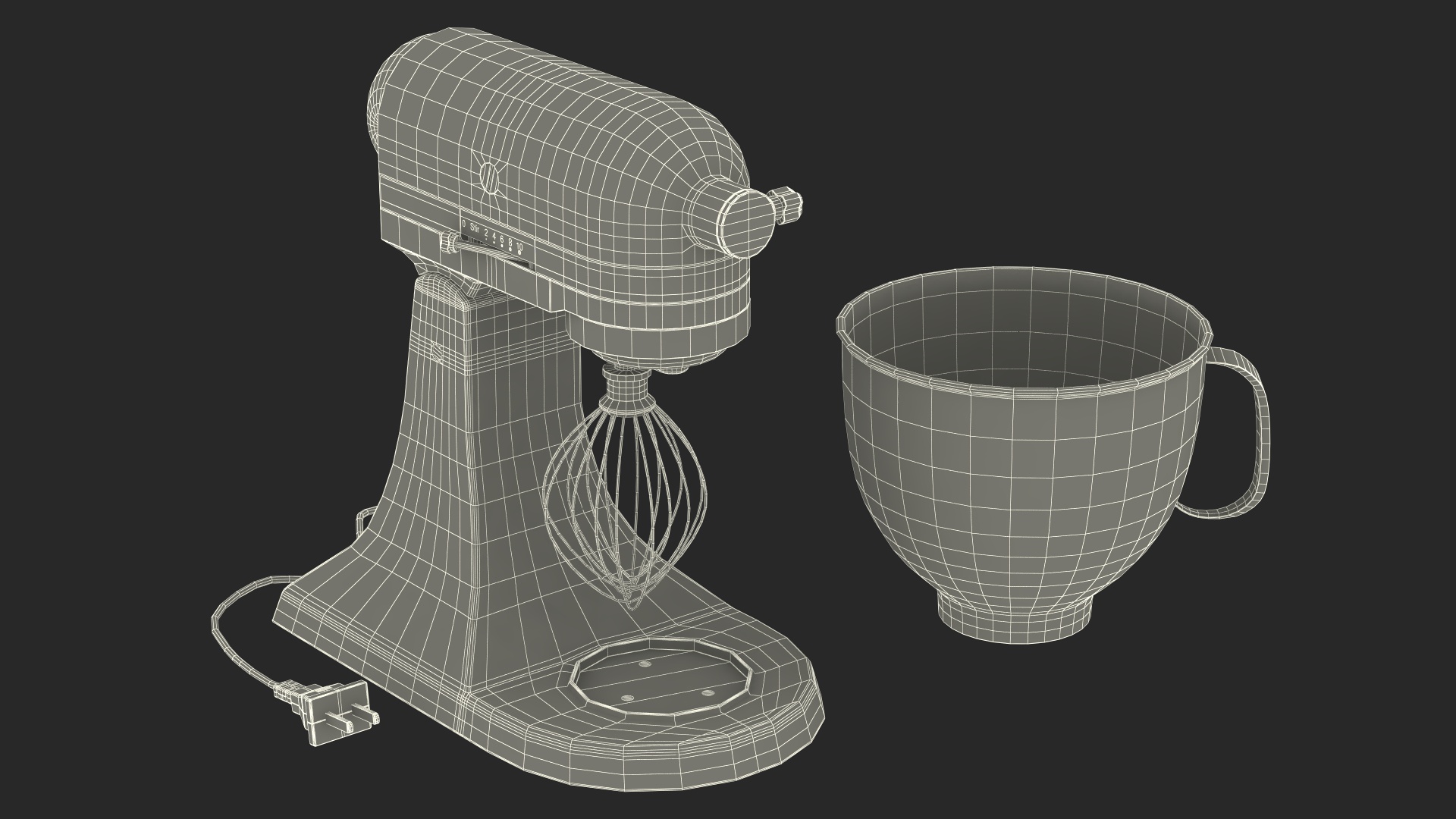 3D Retro Style Stand Mixer model