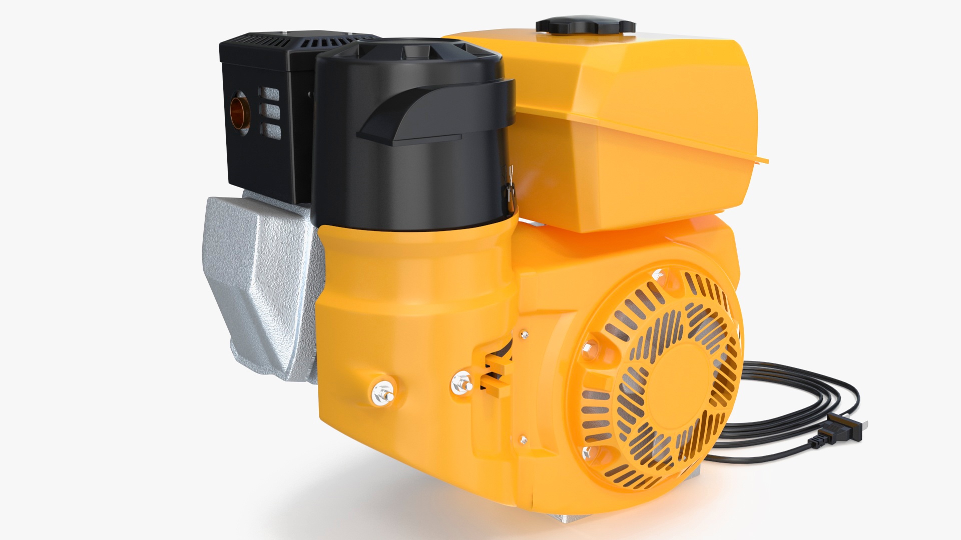 3D Single Cylinder Gasoline Engine Yellow model