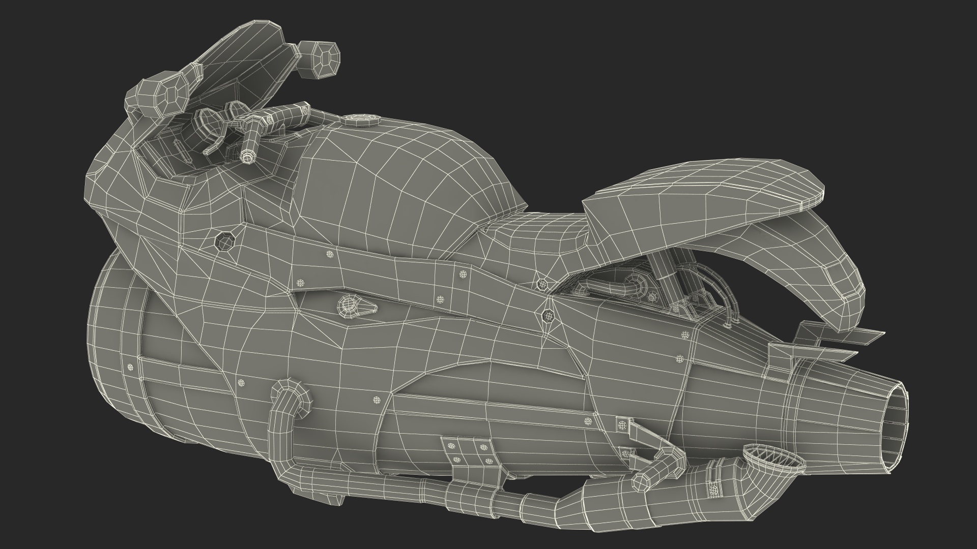 3D Futuristic Concept Motorcycle Yellow