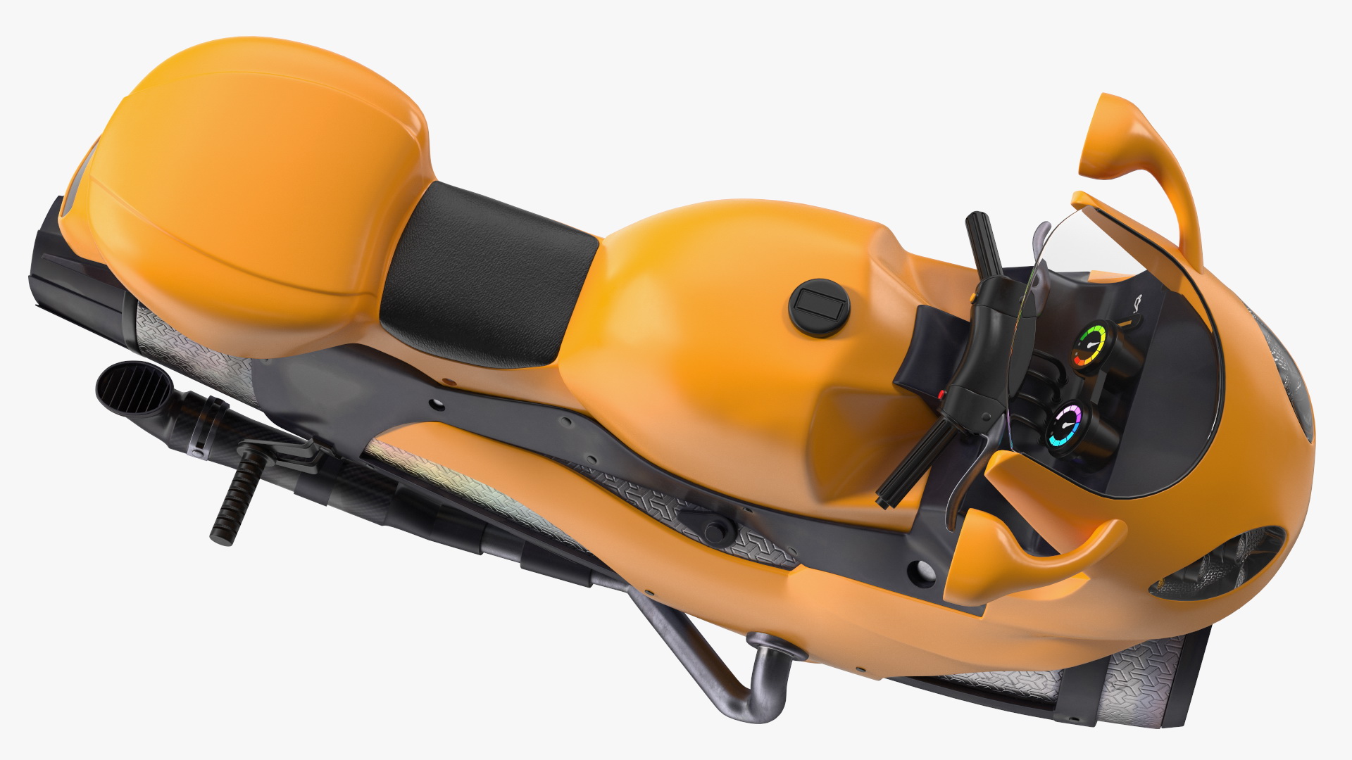 3D Futuristic Concept Motorcycle Yellow