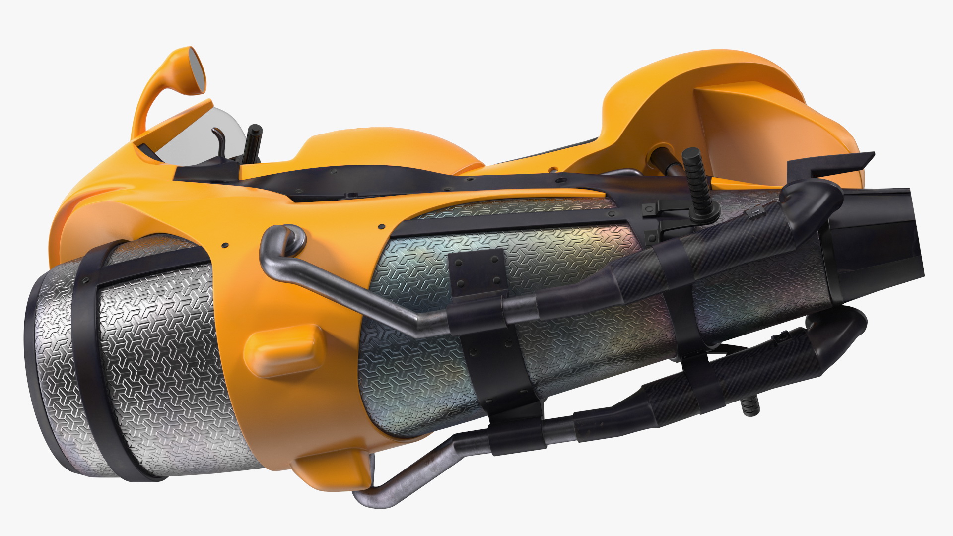 3D Futuristic Concept Motorcycle Yellow