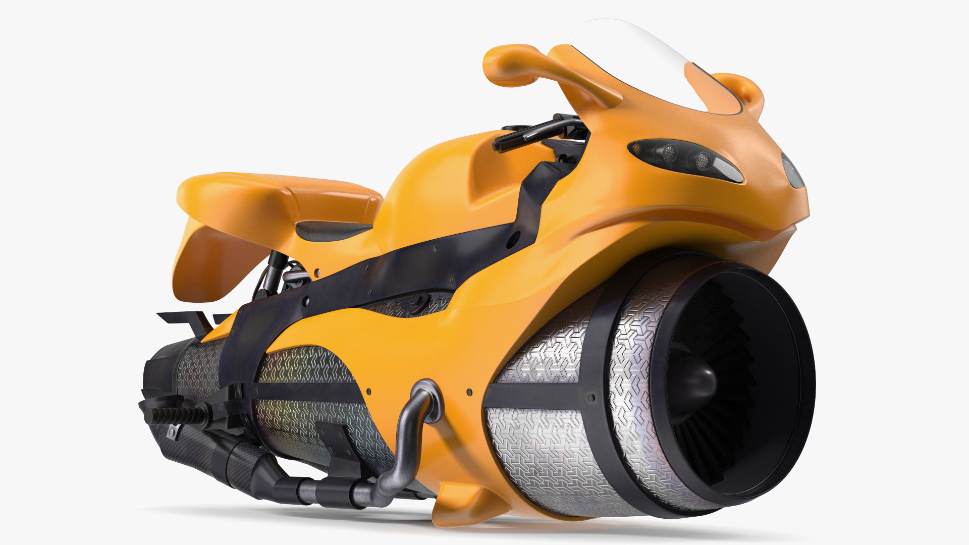 3D Futuristic Concept Motorcycle Yellow