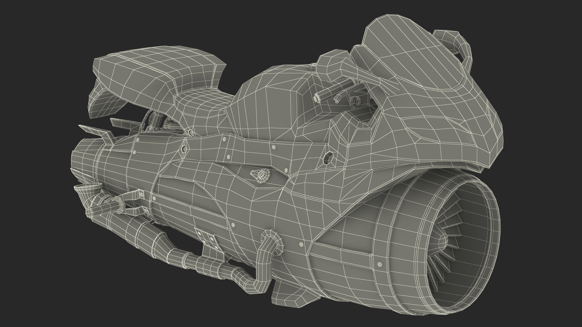 3D Futuristic Concept Motorcycle Yellow