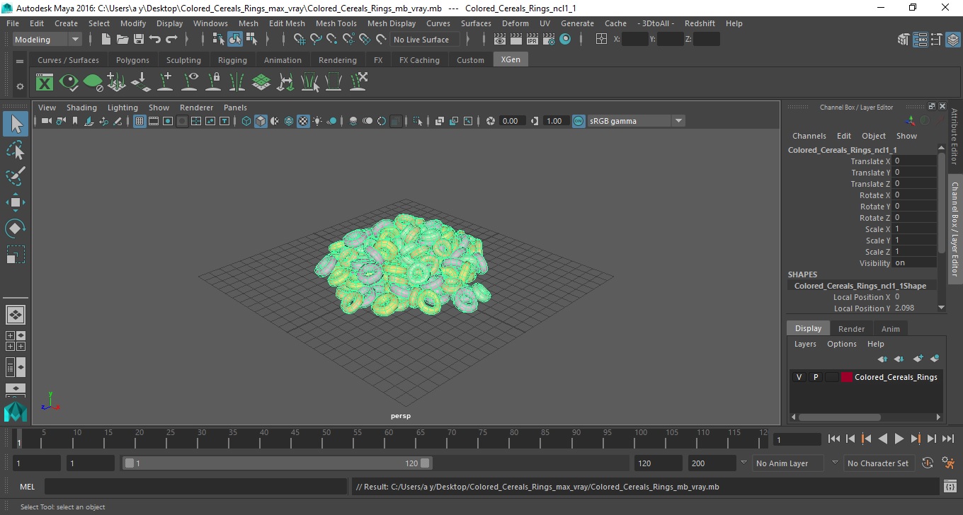 3D Colored Cereals Rings