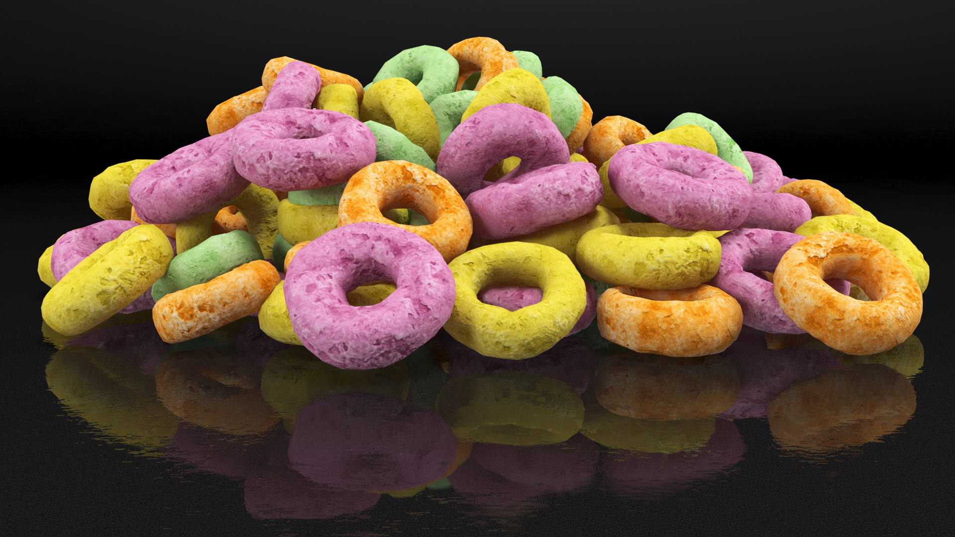 3D Colored Cereals Rings
