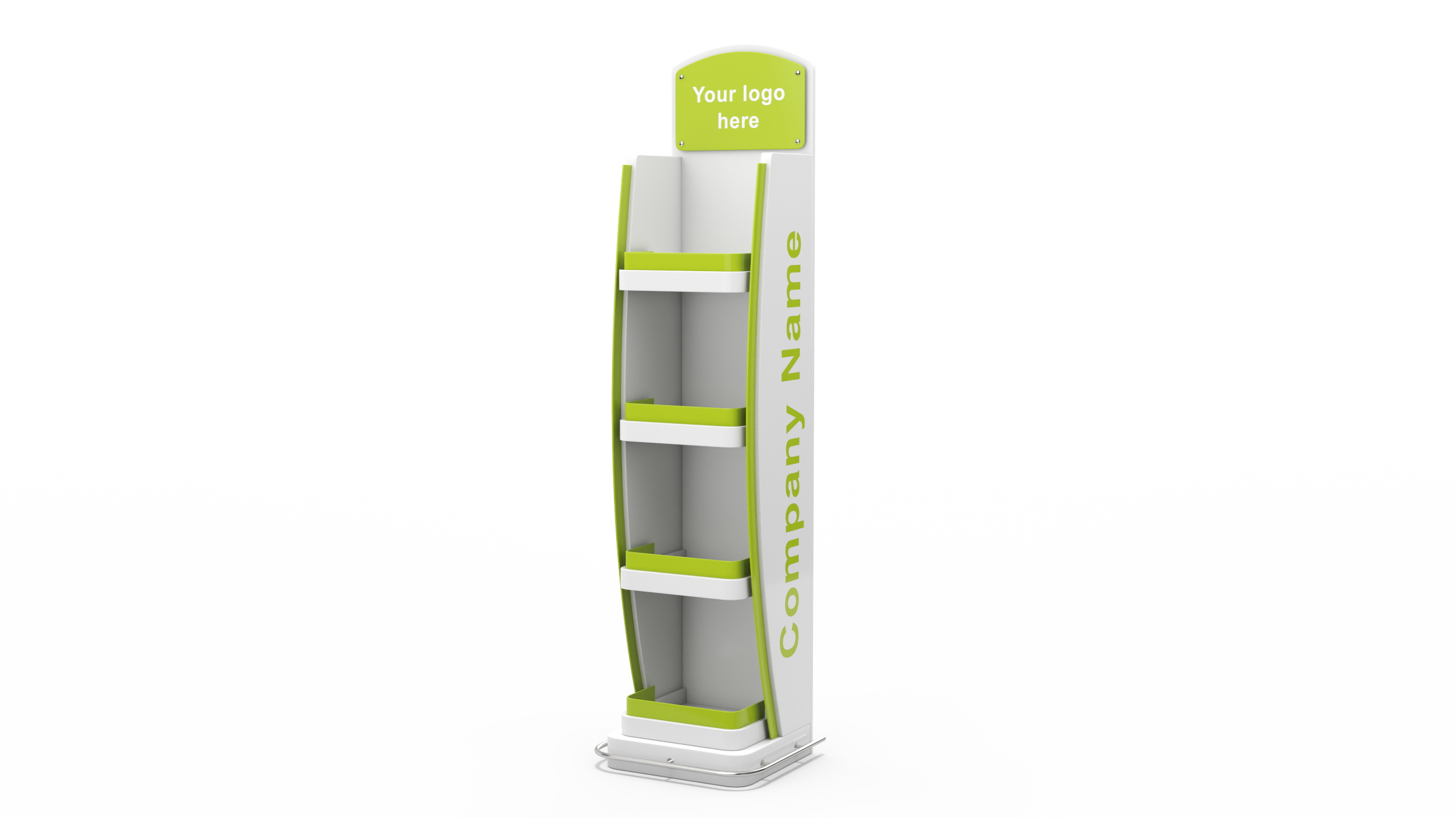 3D Retail Floor Standing Display White Green Mockup model
