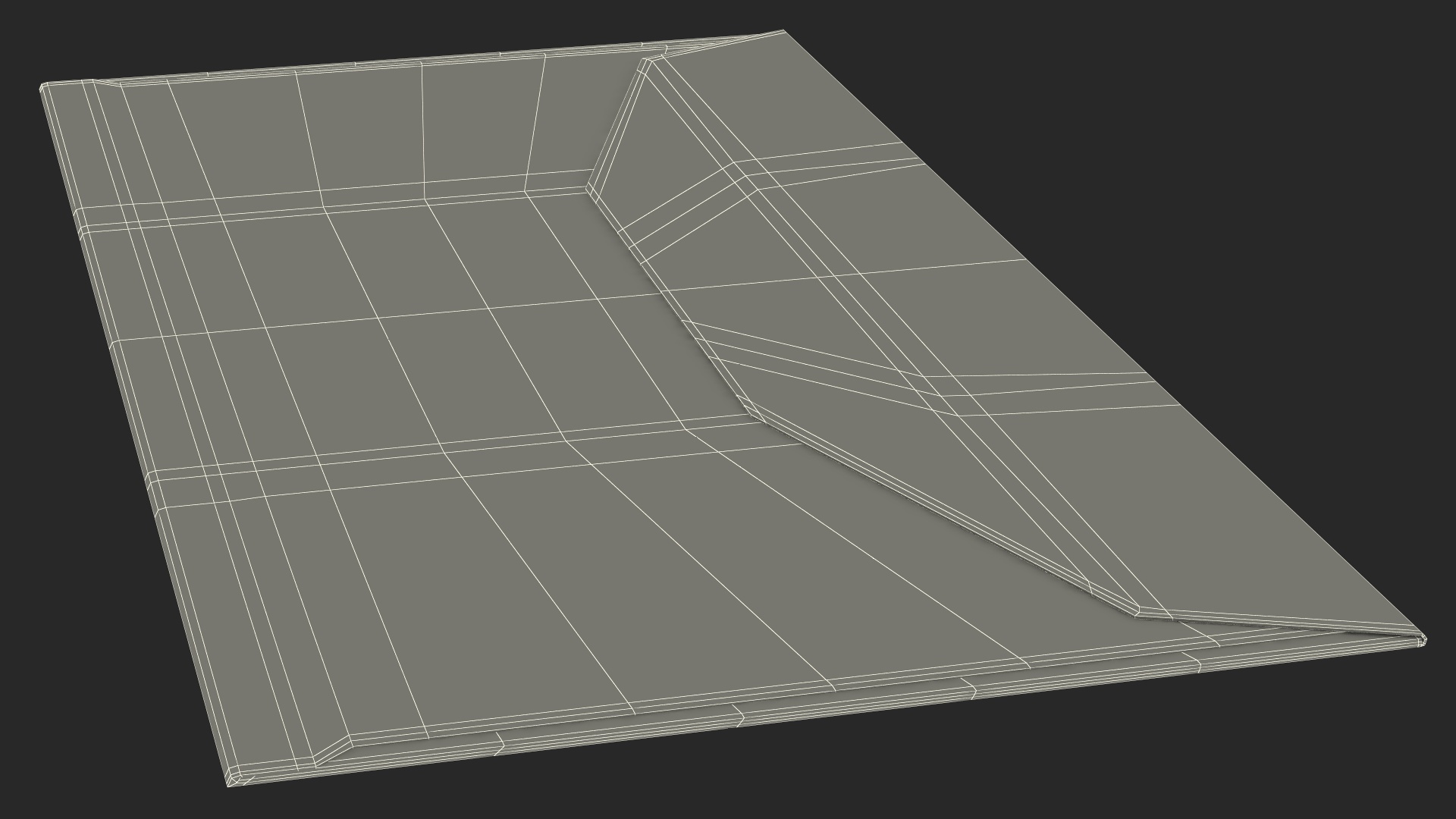 Trapezium Envelope Kraft Paper Rigged 3D