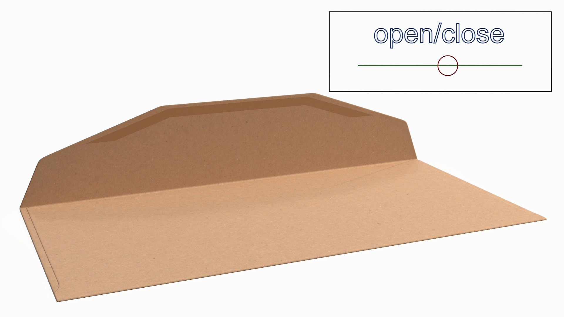 Trapezium Envelope Kraft Paper Rigged 3D