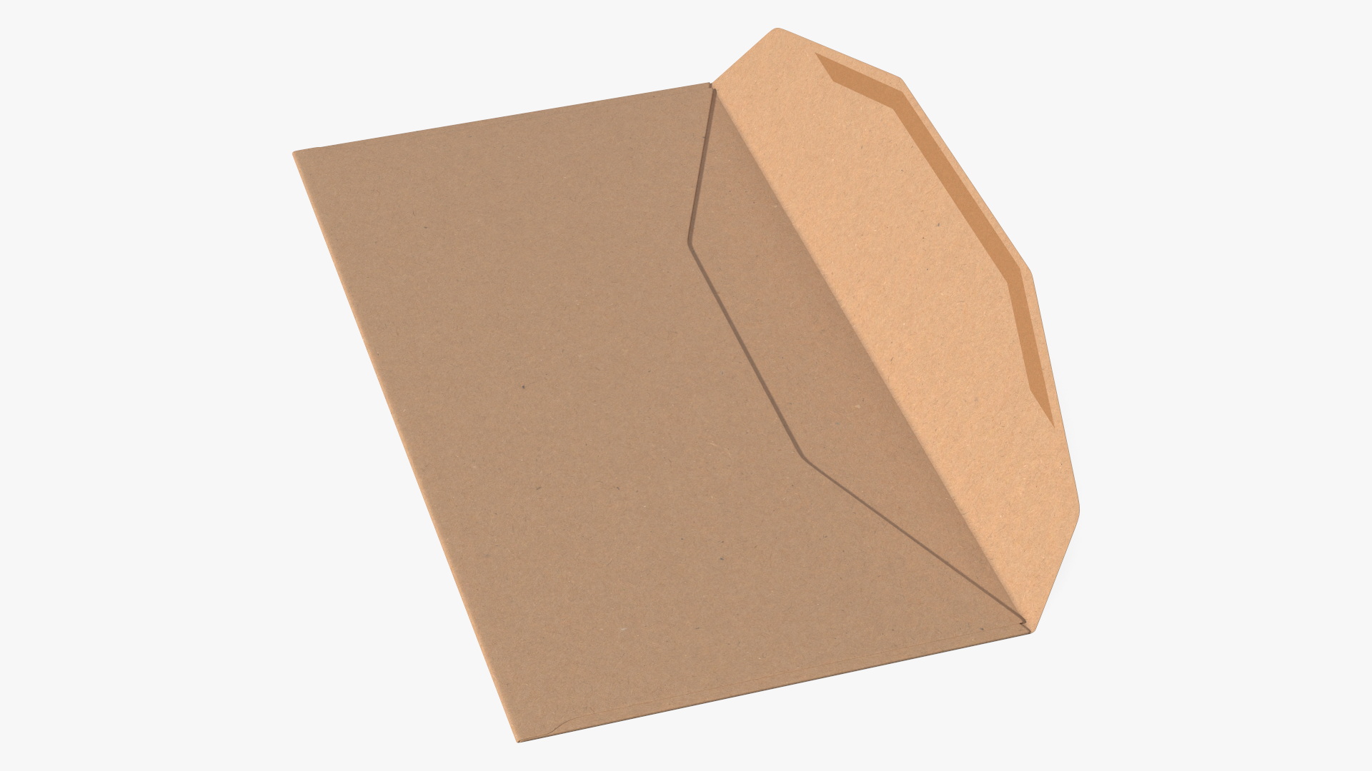 Trapezium Envelope Kraft Paper Rigged 3D