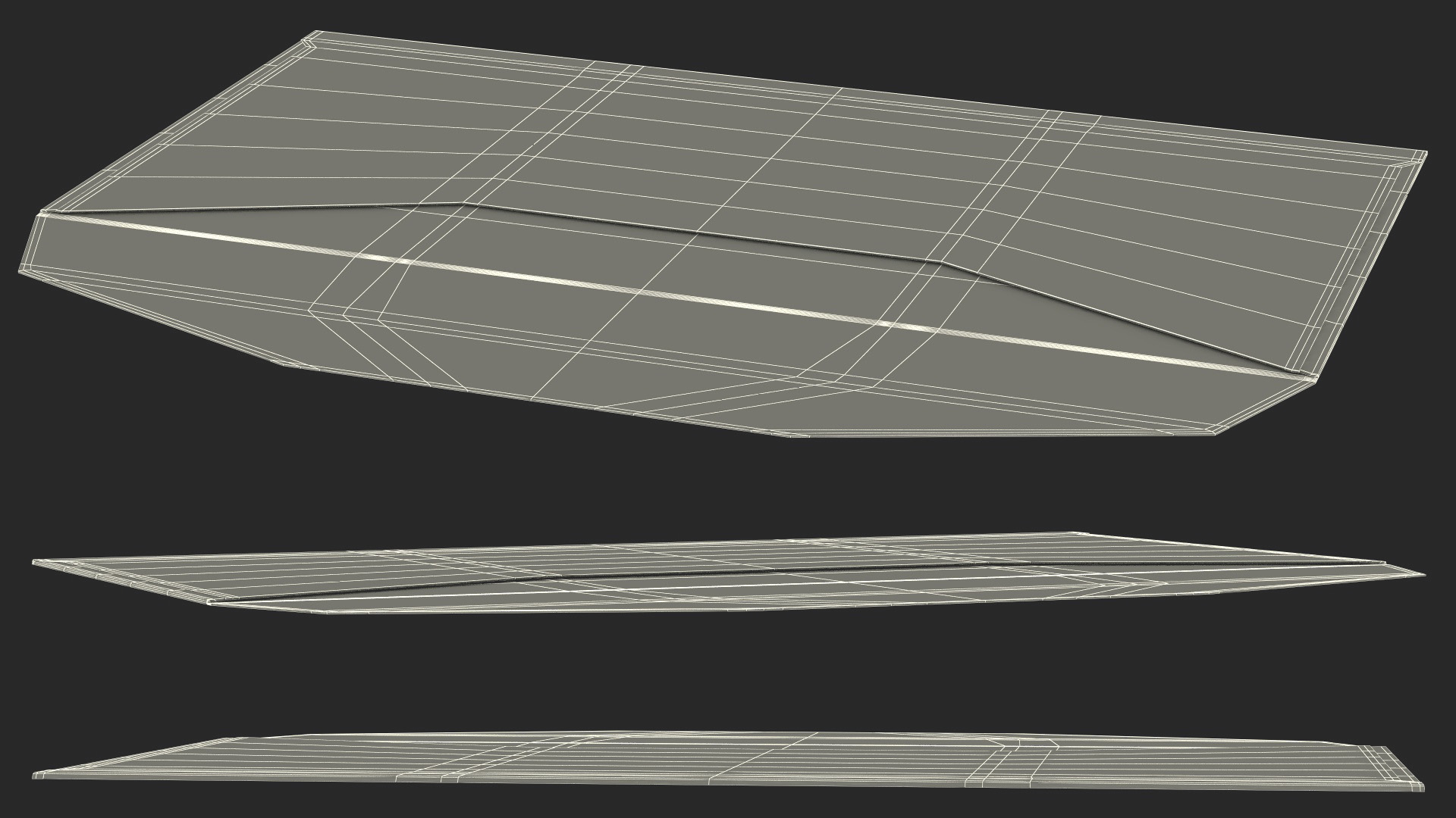 Trapezium Envelope Kraft Paper Rigged 3D