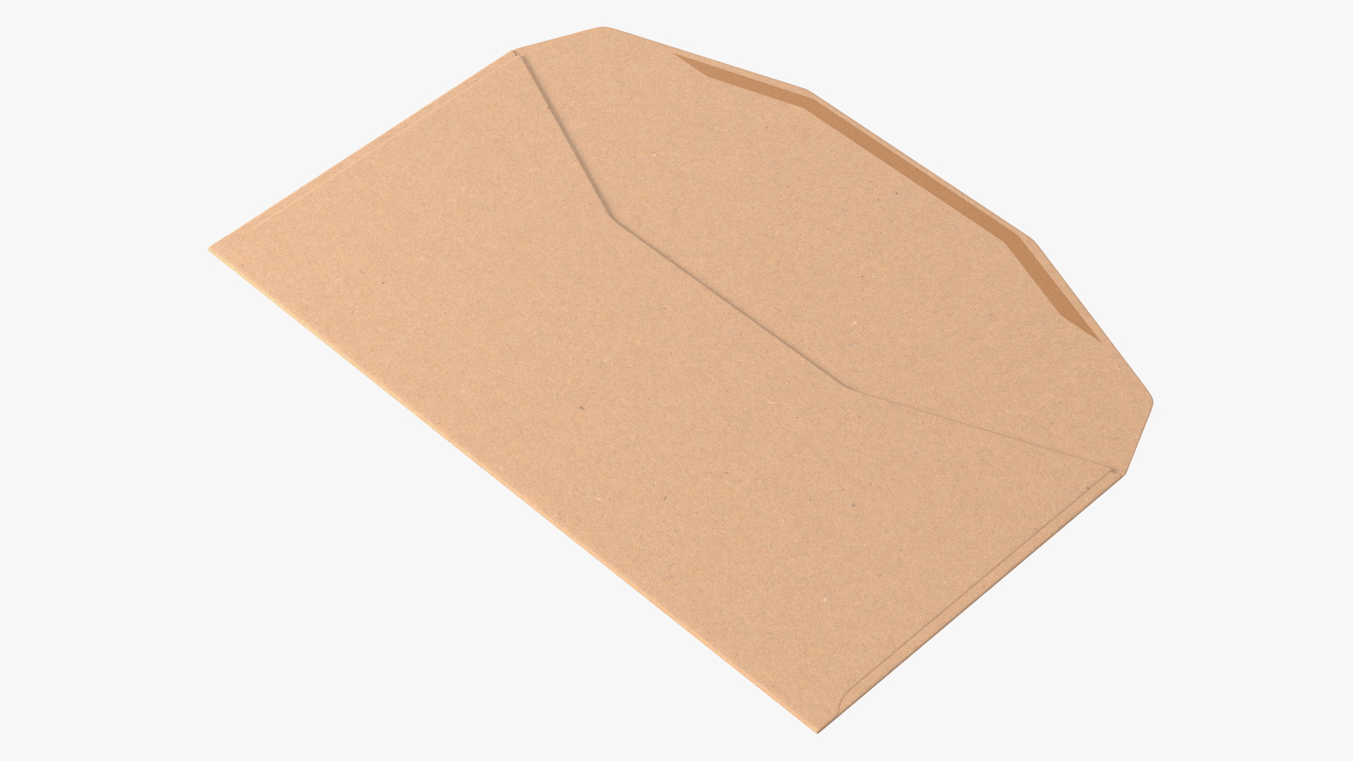 Trapezium Envelope Kraft Paper Rigged 3D