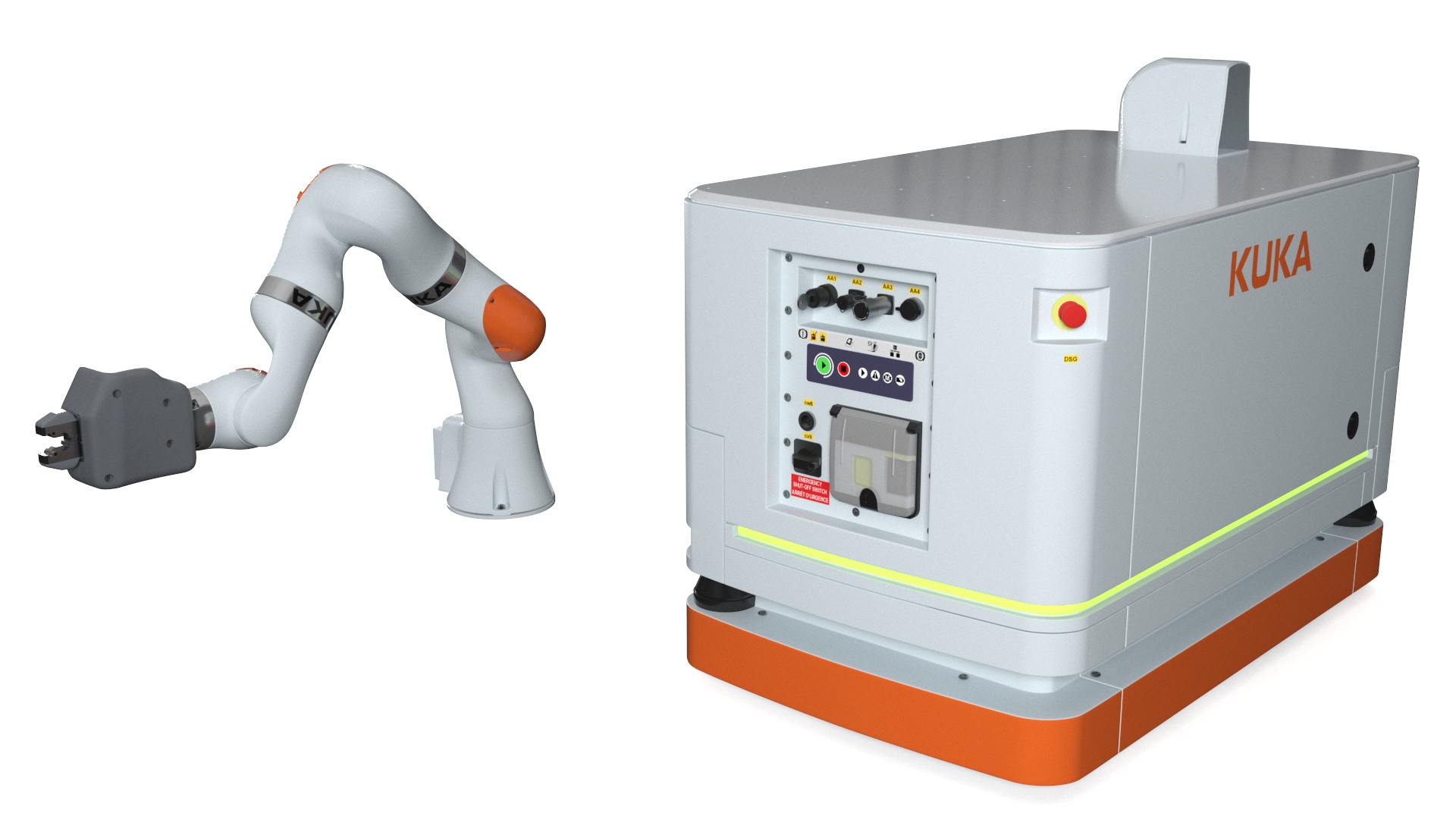 Autonomous Robot KUKA KMR Iiwa with Manipulator 3D
